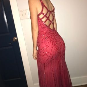 Red prom dress beautiful back!!